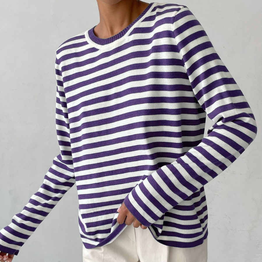Maglia a maniche lunghe a righe in cotone Emilia