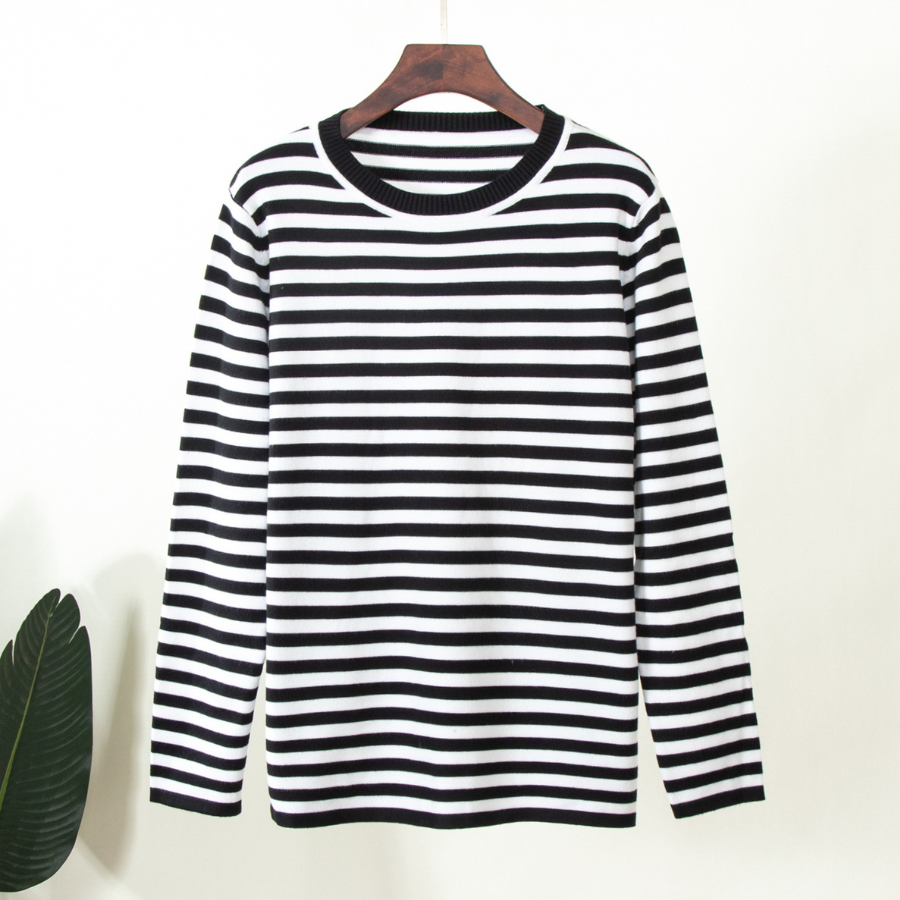 Maglia a maniche lunghe a righe in cotone Emilia