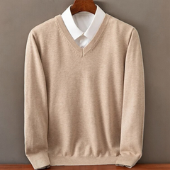 Maglione scollo a V in Cashmere Olympia