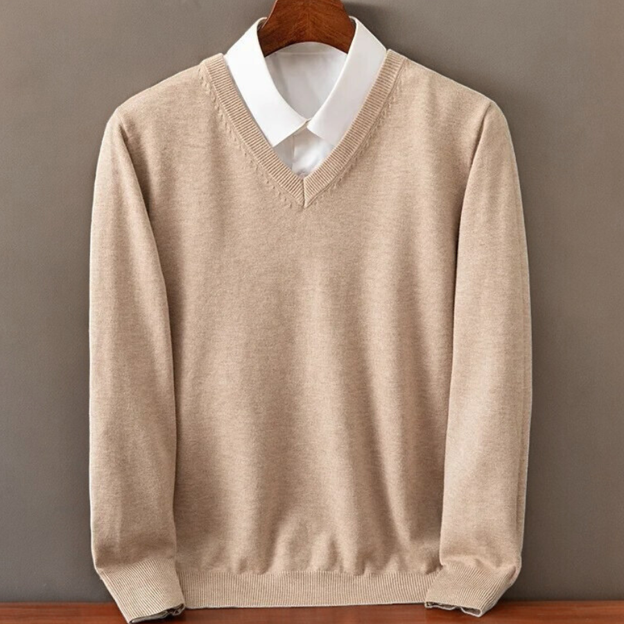 Maglione scollo a V in Cashmere Olympia
