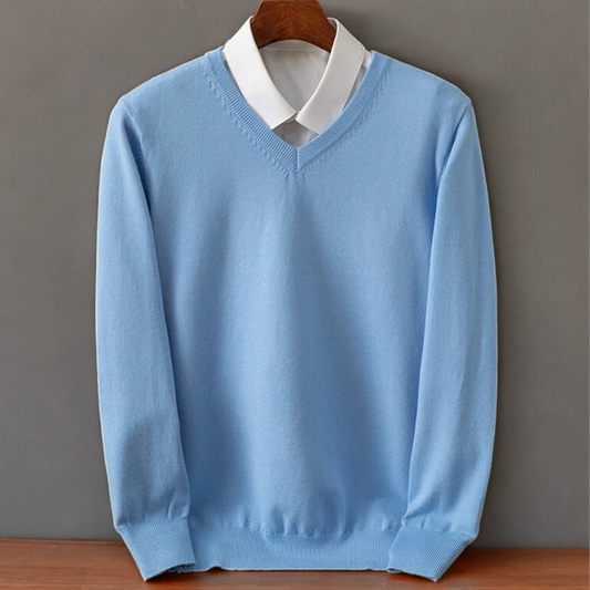Maglione scollo a V in Cashmere Olympia