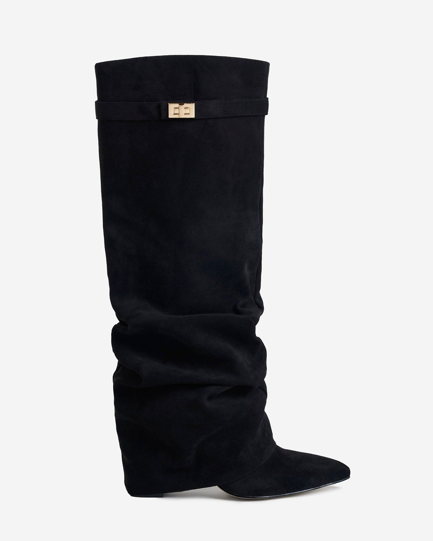 Stivali al Ginocchio Lavista Slouchy in Camoscio – Nero