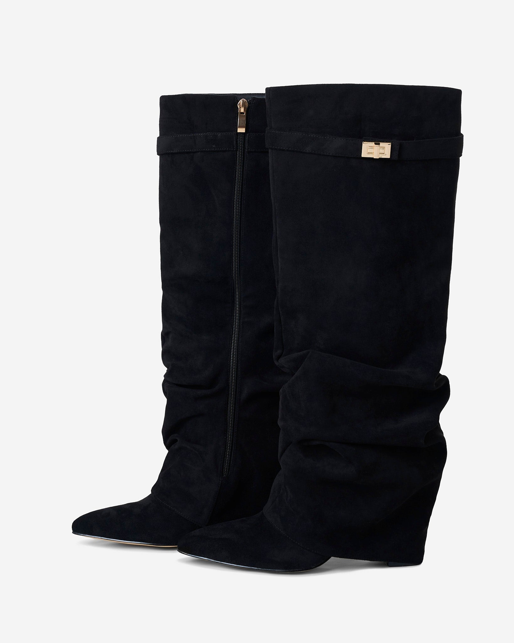 Stivali al Ginocchio Lavista Slouchy in Camoscio – Nero