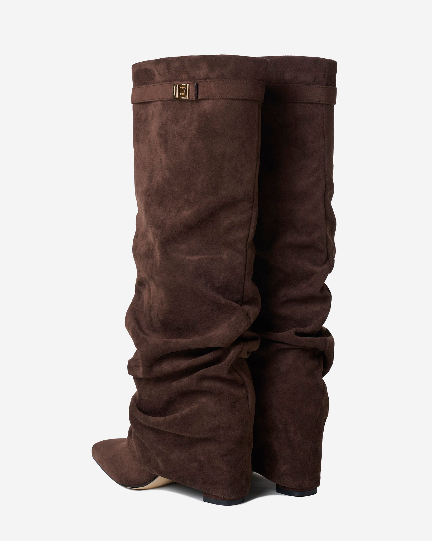 Stivali al Ginocchio Lavista Slouchy in Camoscio – Marrone Scuro