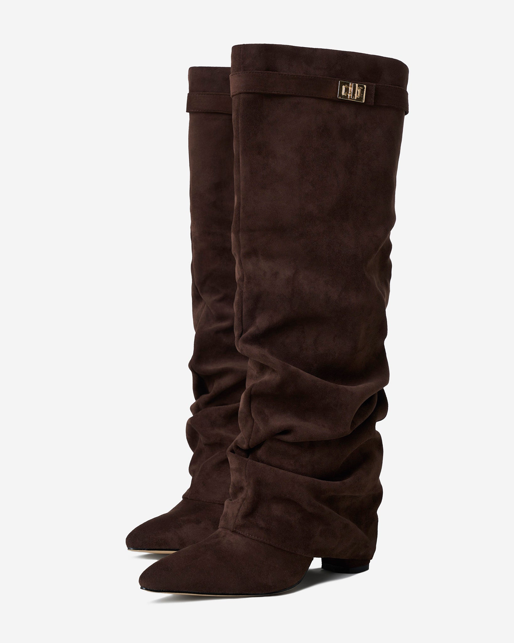 Stivali al Ginocchio Lavista Slouchy in Camoscio – Marrone Scuro