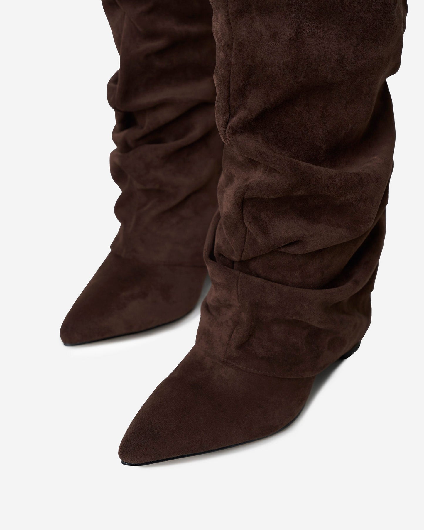 Stivali al Ginocchio Lavista Slouchy in Camoscio – Marrone Scuro