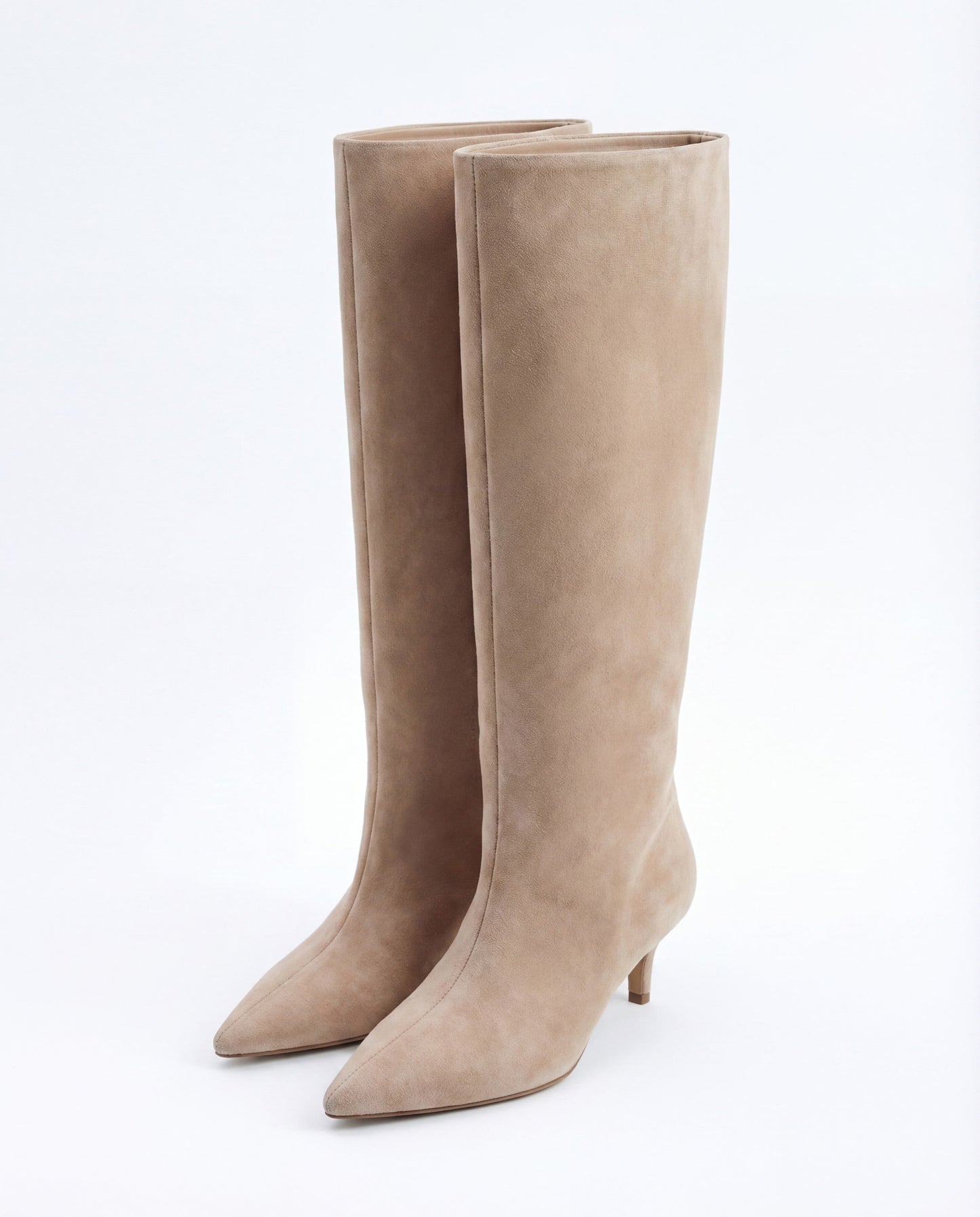 Stivali al Ginocchio Mona in Camoscio – Beige