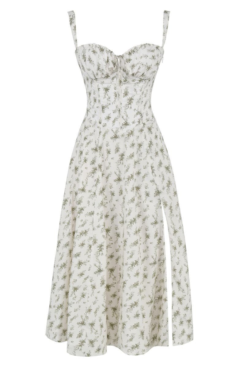 Abito midi a corsetto floreale Cannes