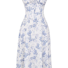 Abito midi a corsetto floreale Cannes