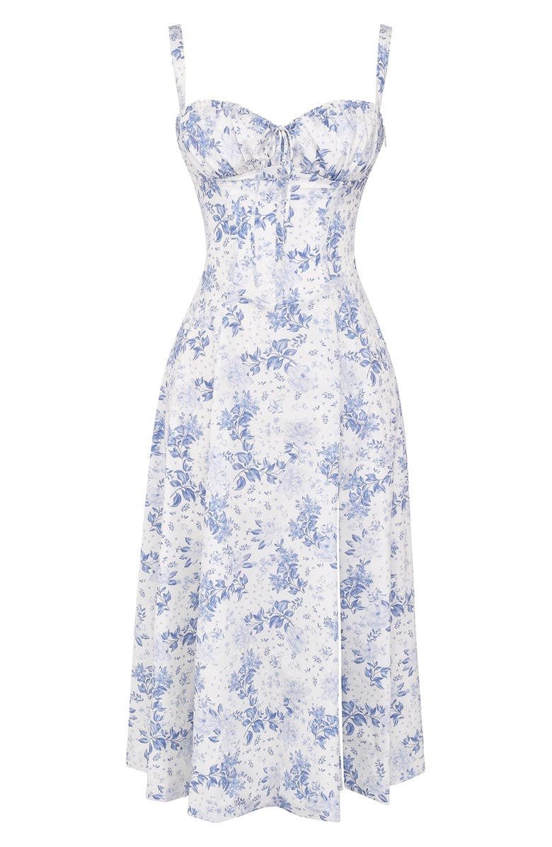 Abito midi a corsetto floreale Cannes