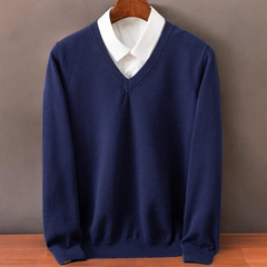 Maglione scollo a V in Cashmere Olympia