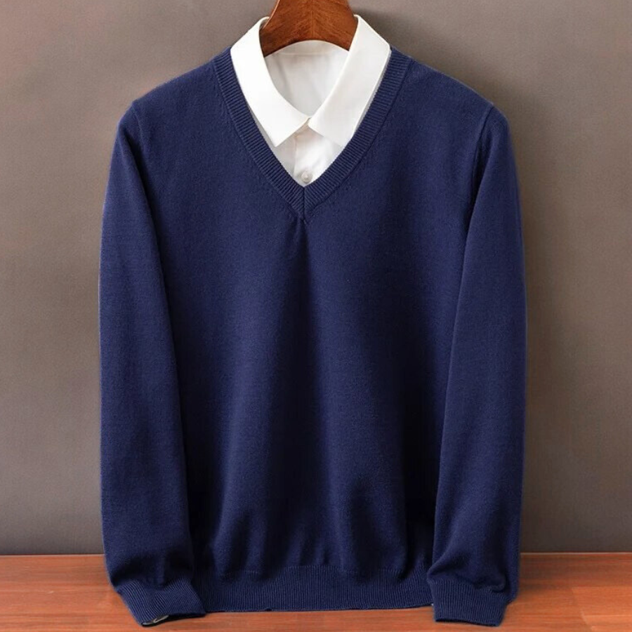 Maglione scollo a V in Cashmere Olympia